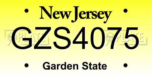 GZS4075 New Jersey License Plate