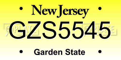 GZS5545 New Jersey License Plate