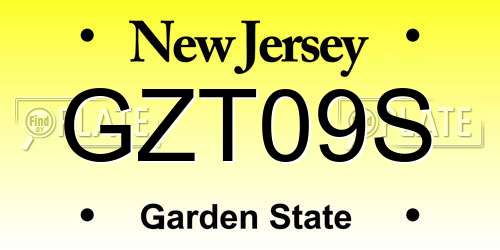 GZT09S New Jersey License Plate