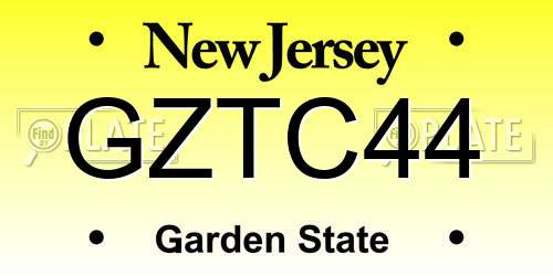 GZTC44 New Jersey License Plate