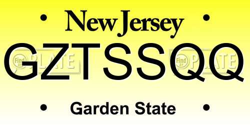 GZTSSQQ New Jersey License Plate