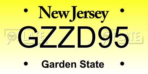 GZZD95 New Jersey License Plate