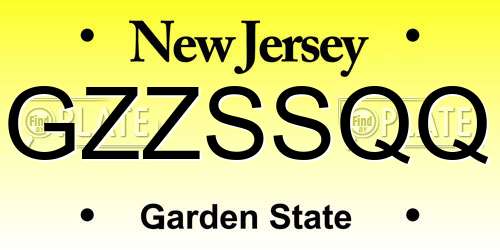 GZZSSQQ New Jersey License Plate
