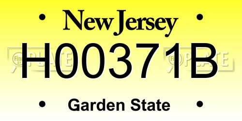 H00371B New Jersey License Plate