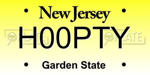 H00PTY New Jersey License Plate