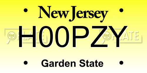 H00PZY New Jersey License Plate