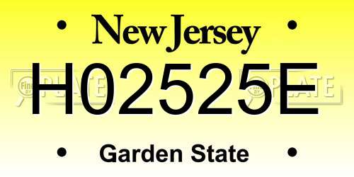 H02525E New Jersey License Plate