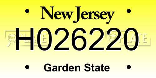 H026220 New Jersey License Plate