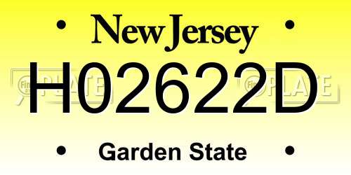 H02622D New Jersey License Plate