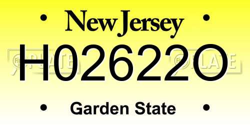 H02622O New Jersey License Plate