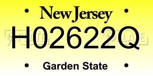 H02622Q New Jersey License Plate