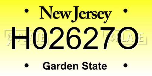 H02627O New Jersey License Plate