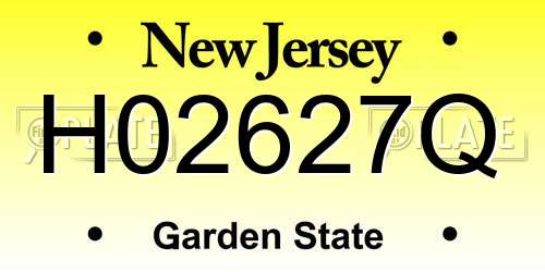 H02627Q New Jersey License Plate