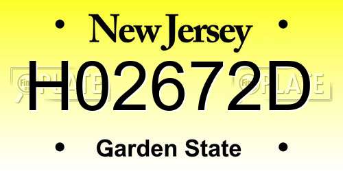 H02672D New Jersey License Plate