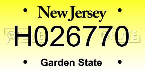 H026770 New Jersey License Plate