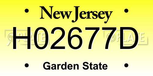 H02677D New Jersey License Plate