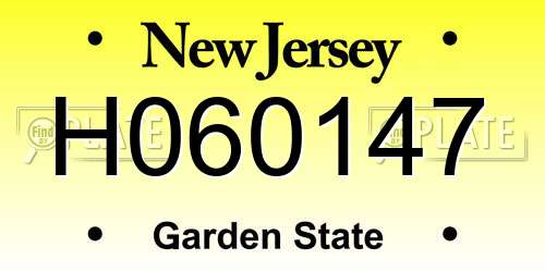 H060147 New Jersey License Plate