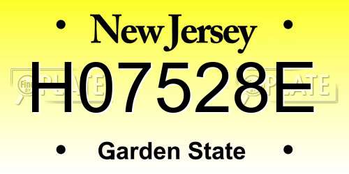 H07528E New Jersey License Plate