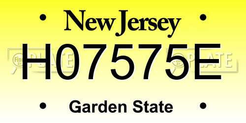 H07575E New Jersey License Plate