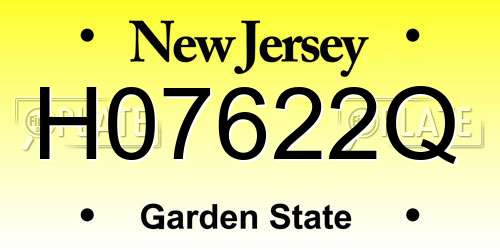 H07622Q New Jersey License Plate