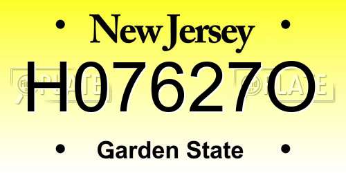 H07627O New Jersey License Plate