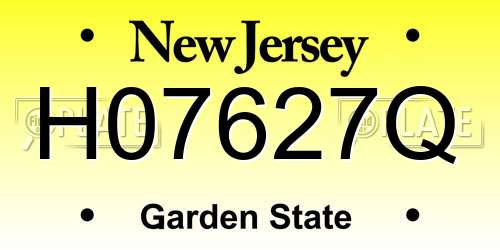 H07627Q New Jersey License Plate