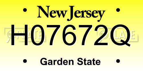 H07672Q New Jersey License Plate