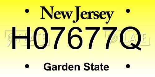 H07677Q New Jersey License Plate