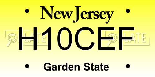 H10CEF New Jersey License Plate