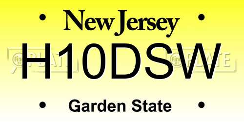 H10DSW New Jersey License Plate