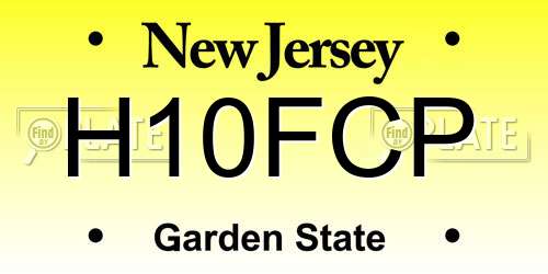 H10FCP New Jersey License Plate