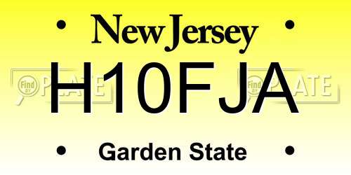 H10FJA New Jersey License Plate