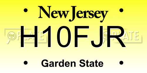 H10FJR New Jersey License Plate