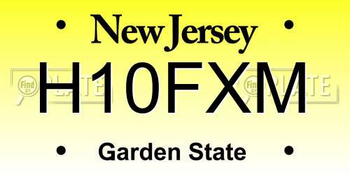 H10FXM New Jersey License Plate