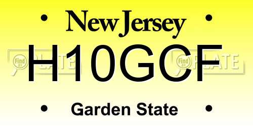 H10GCF New Jersey License Plate