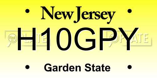 H10GPY New Jersey License Plate