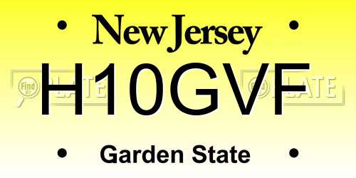 H10GVF New Jersey License Plate