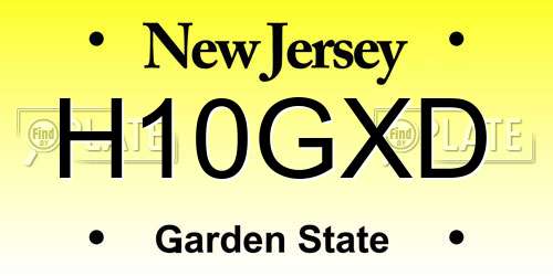 H10GXD New Jersey License Plate