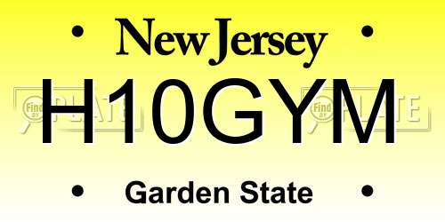 H10GYM New Jersey License Plate