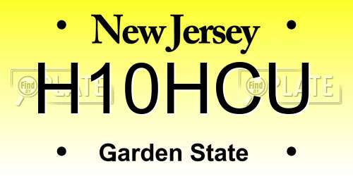 H10HCU New Jersey License Plate