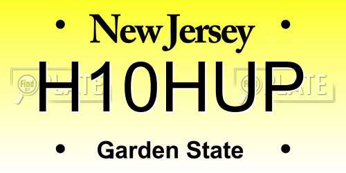 H10HUP New Jersey License Plate