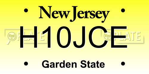 H10JCE New Jersey License Plate