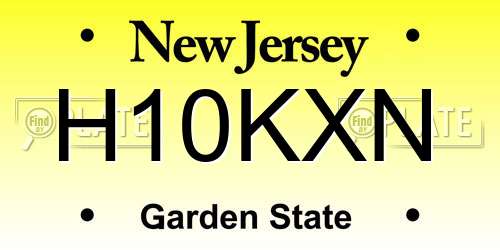 H10KXN New Jersey License Plate