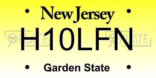 H10LFN New Jersey License Plate