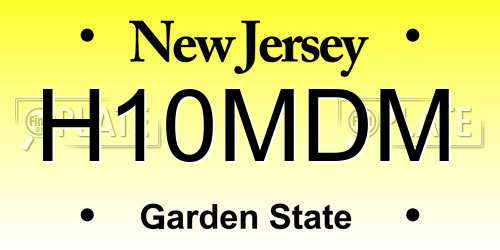H10MDM New Jersey License Plate