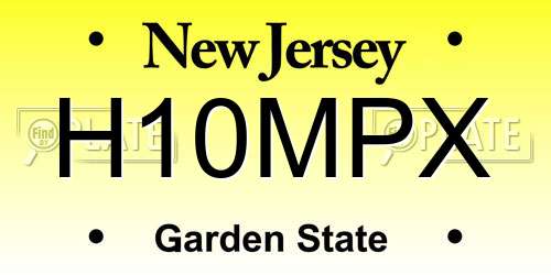 H10MPX New Jersey License Plate
