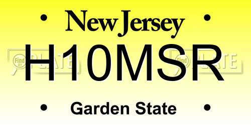 H10MSR New Jersey License Plate