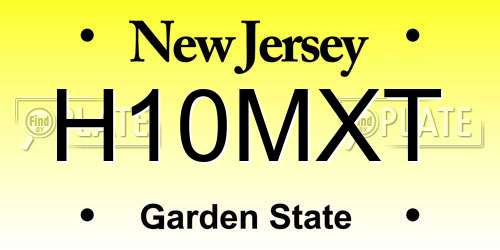 H10MXT New Jersey License Plate