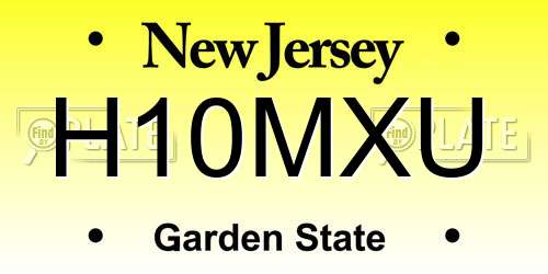H10MXU New Jersey License Plate