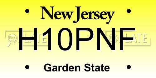 H10PNF New Jersey License Plate